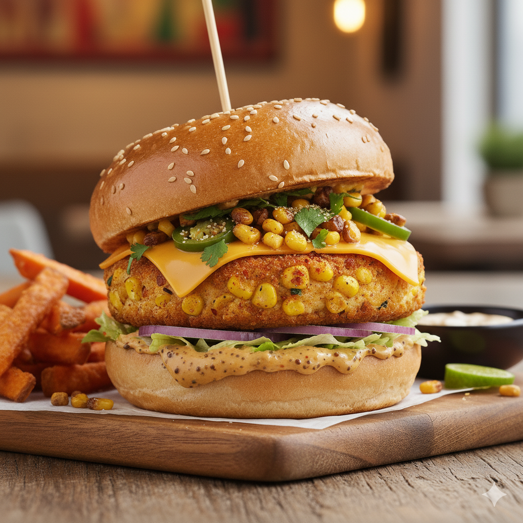 CHEESE & CORN BURGER