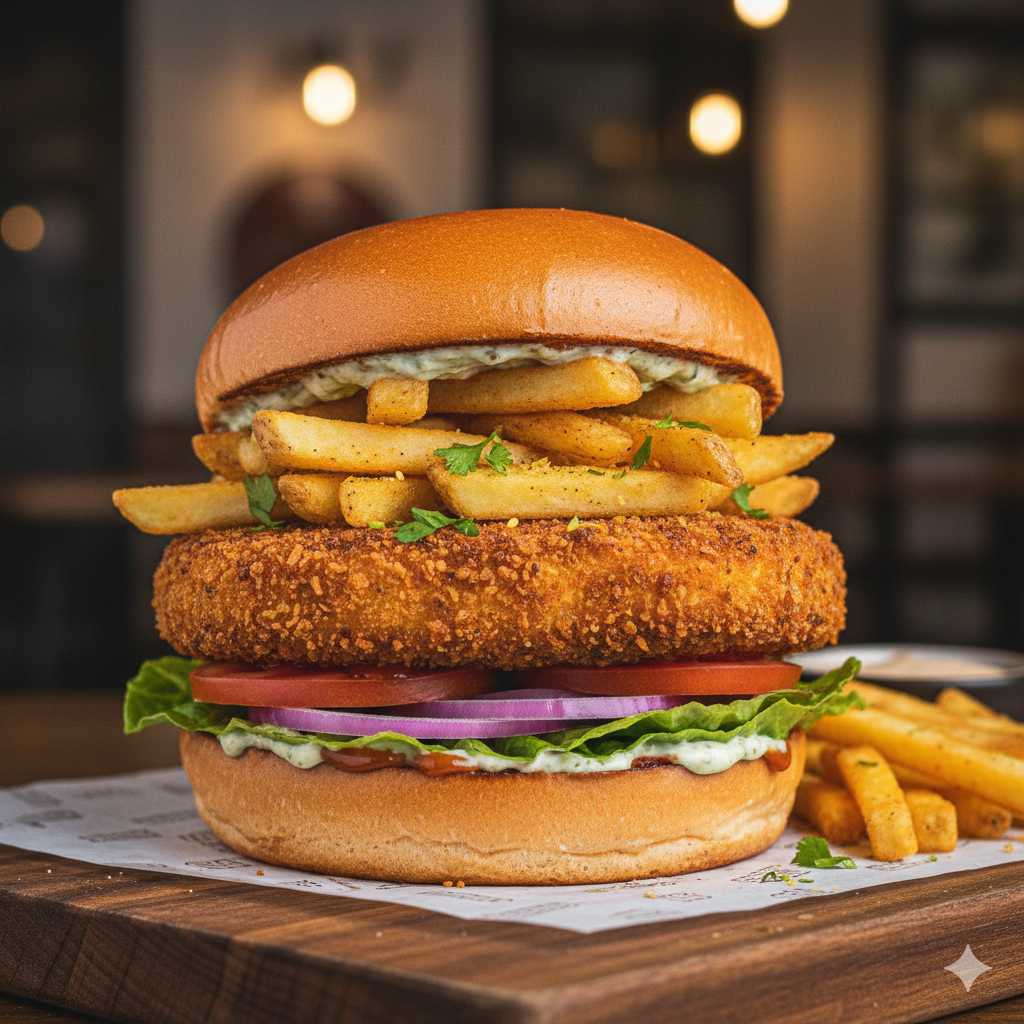 PANEER & CHIPS BURGER