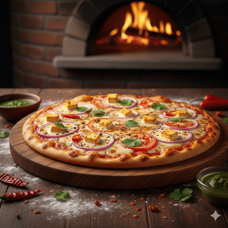 ONION TOMATO AND PANEER PIZZA